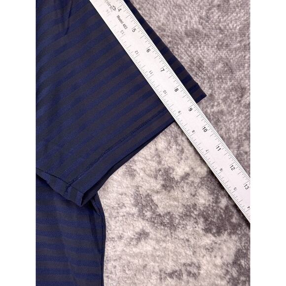 G/FORE Polo Shirt Large Mens Midnight Blue Striped Performance Golf - Picture 5 of 7